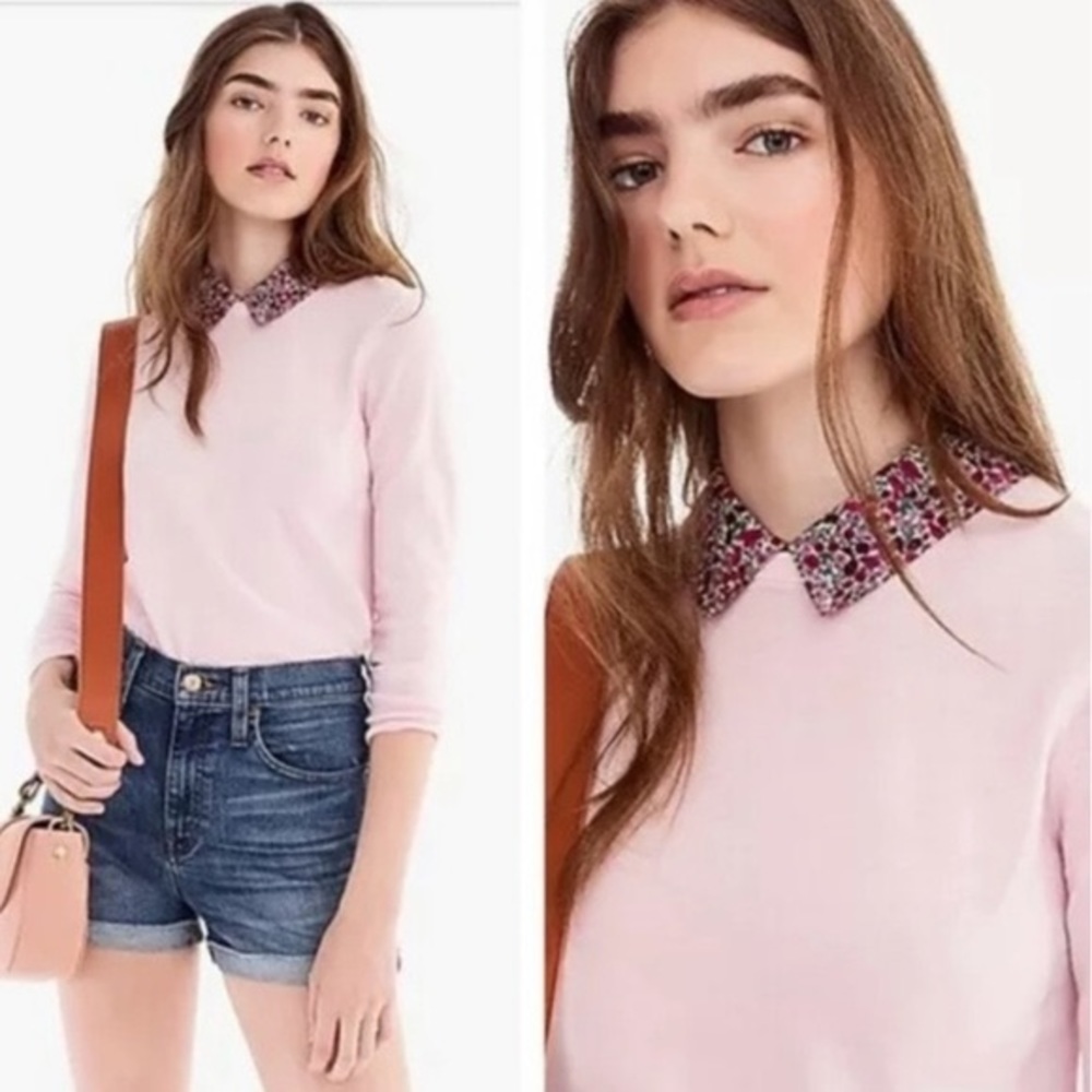 J. Crew Liberty collared Tippi Sweater Color: Fresh Berry